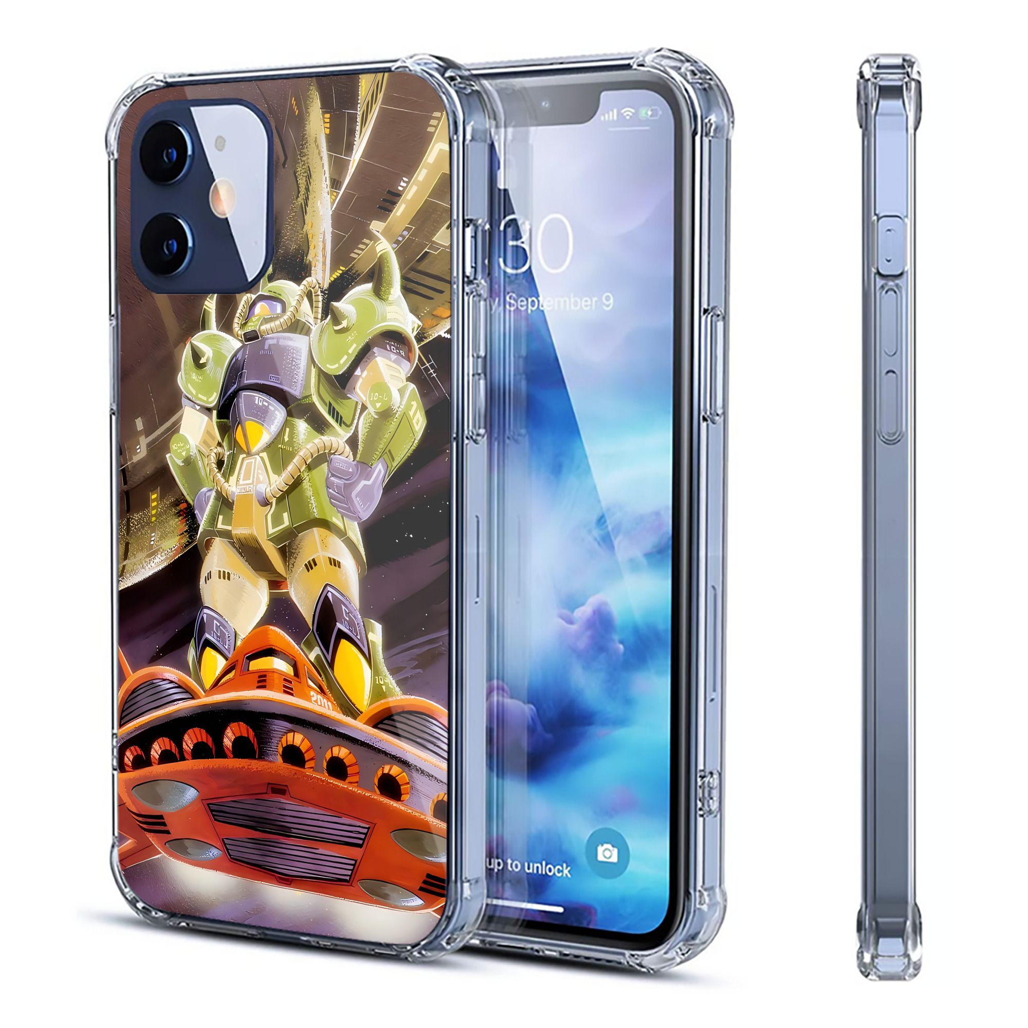 （画像用） 機動戦士ガンダム Mobile Suit Gundam 【iPhone 12シリーズ対応】透明スマホケース（クリアソフトケース）